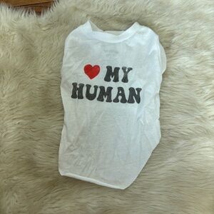 Heart my Human White Dog Tee